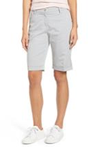 Women's Brax Stretch Cotton Cuff Bermuda Shorts - Grey