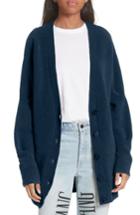Women's T By Alexander Wang Pinch Sleeve Wool Blend Cardigan - Black