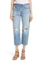 Women's Rag & Bone/jean High Waist Crop Straight Leg Jeans - Blue