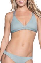 Women's Maaji Lily Pad Basket Triangle Reversible Bikini Top - Green