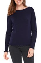 Women's Wallis Ruffle Trim Sweater Us / 18 Uk - Blue