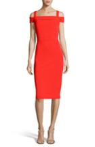 Women's Eci Cold Shoulder Ruffle Sheath Dress - Red