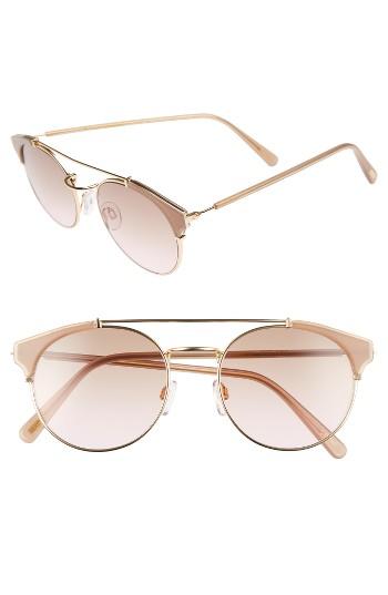 Women's D'blanc X Amuse Society Dosed Marquis 52mm Gradient Round Aviator Sunglasses - Amuse Quartz/ Gradient