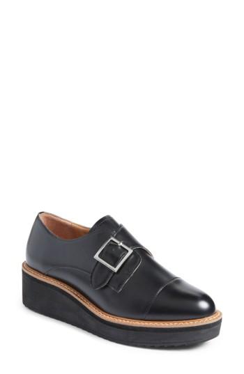 Women's Halogen Emma Monk Strap Oxford M - Black