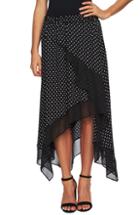 Women's Cece Mix Dot Tiered Skirt, Size - Black