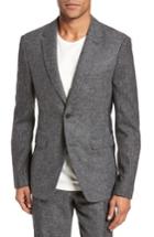Men's French Connection Regular Fit Patchwork Wool Blazer - Grey