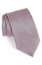 Men's Ermenegildo Zegna Geometric Silk Tie, Size - Pink