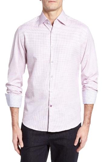 Men's Stone Rose Melange Textured Sport Shirt