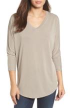 Women's Halogen Relaxed V-neck Top - Brown