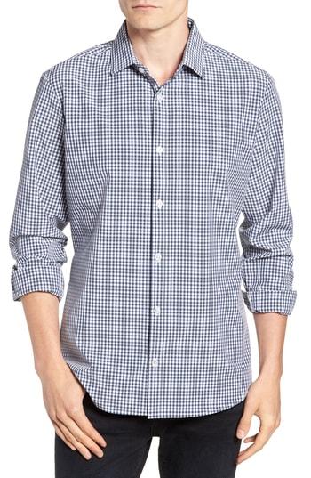 Men's Mizzen+main Bonham Plaid Performance Sport Shirt - White