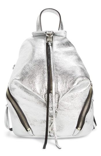 Rebecca Minkoff Mini Julian Metallic Leather Backpack -