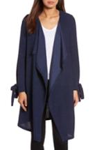 Women's Pleione Tie Sleeve Long Cardigan, Size - Blue