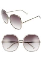 Women's Chloe 62mm Oversized Gradient Lens Square Sunglasses - Nude