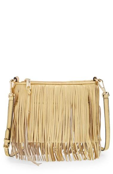 Rebecca Minkoff 'finn' Convertible Leather Clutch - Metallic