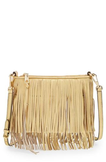 Rebecca Minkoff 'finn' Convertible Leather Clutch - Metallic