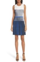 Women's Milly Ombre Textured Flare Dress, Size - Blue