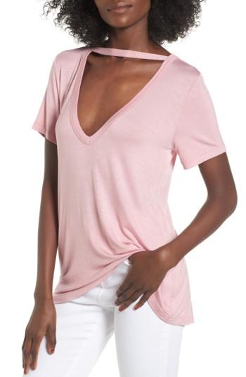 Women's Socialite Cutout Choker Tee - Pink