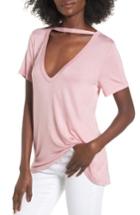 Women's Socialite Cutout Choker Tee - Pink