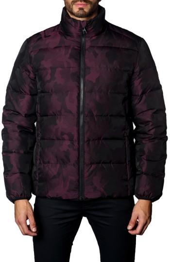 Men's Jared Lang Down Puffer Jacket - Burgundy