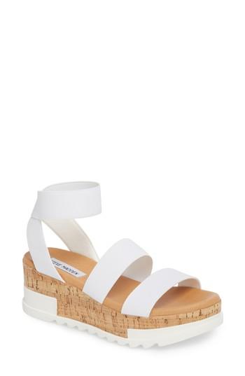 Women's Steve Madden Bandi Platform Wedge Sandal .5 M - White