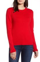 Women's Halogen Scallop Trim Sweater - Red