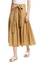 Women's J.crew Pleat Cotton Poplin Midi Skirt