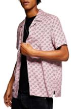 Men's Topman Geometric Print Shirt - Pink
