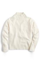 Women's J.crew Relaxed Mock Neck Cashmere Sweater, Size - Ivory