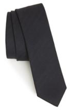 Men's Eleventy Herringbone Wool Tie, Size - Black
