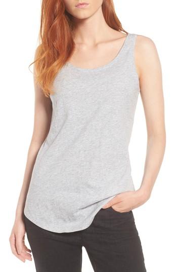 Women's Eileen Fisher Organic Cotton Knit Tank, Size - Grey