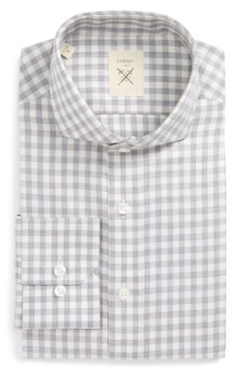 Men's Strong Suit Extra Trim Fit Check Dress Shirt .5l - Grey