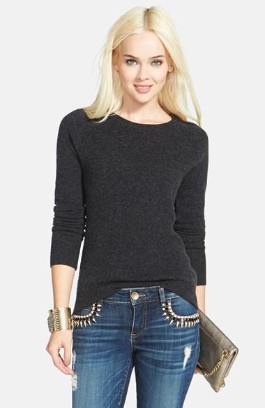 Halogen Crewneck Cashmere Sweater (regular & Petite) Heather Dark