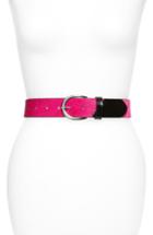 Women's Topshop Animal Mix Belt With Genuine Calf Hair - Pink Multi