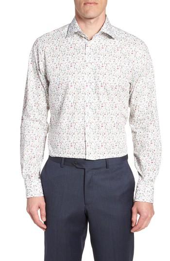 Men's Eton Contemporary Fit Print Dress Shirt - White
