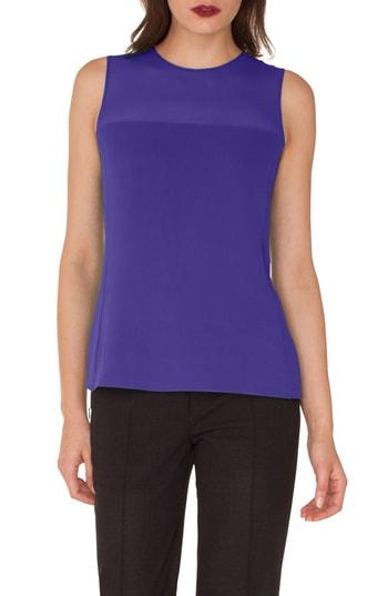 Women's Akris Double Layer Silk Georgette Blouse - Purple