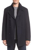 Men's Marc New York Burnett Peacoat With Rib Knit Bib - Blue