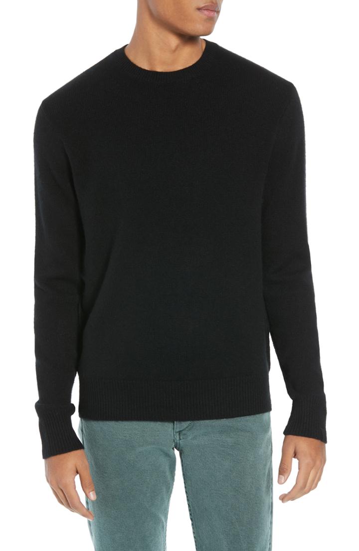 Men's Rag & Bone Haldon Regular Fit Cashmere Sweater - Black
