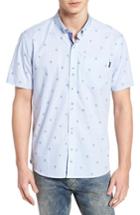 Men's 7 Diamonds Summer Sky Stripe Dobby Diamond Sport Shirt, Size - Blue
