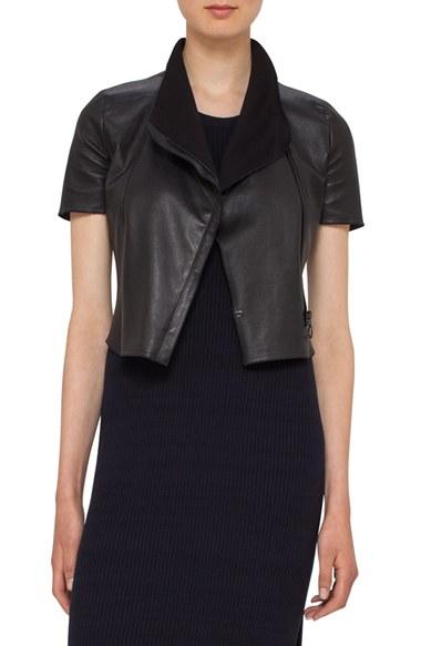 Women's Akris Punto Leather Mini Biker Jacket