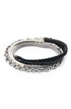 Men's Title Of Work Signature Sterling Silver & Leather Wrap Bracelet