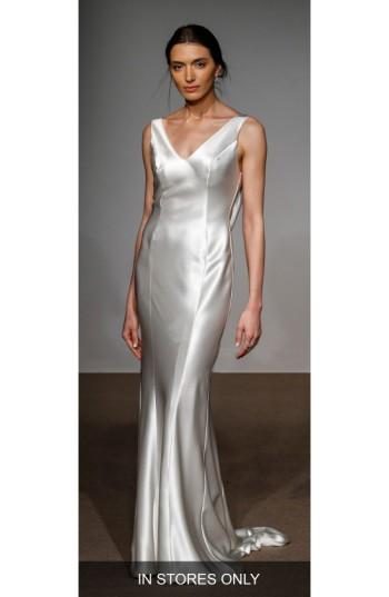 Women's Anna Maier Couture Rita Silk Column Gown, Size - Ivory