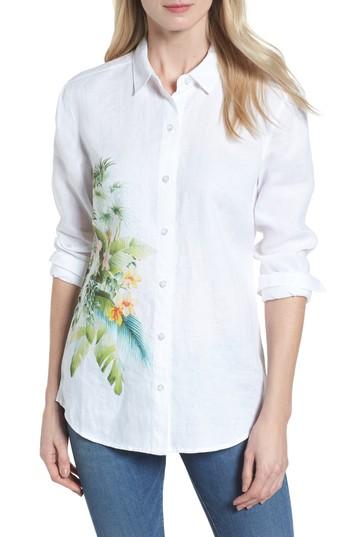 Women's Tommy Bahama Queen Palms Linen Shirt - White