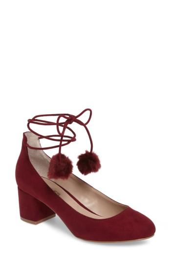 Women's Charles By Charles David Libby Faux Fur Pompom Pump .5 M - Purple