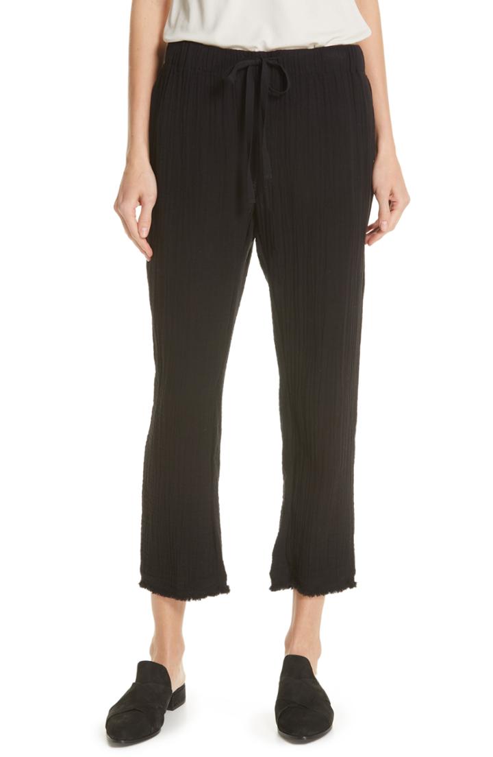 Women's Eileen Fisher Drawstring Organic Cotton Crop Pants