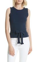 Women's Milly Ruffle Tie Front Shell, Size - Blue