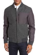 Men's Boss Chaun Mixed Media Bomber Jacket R - Grey