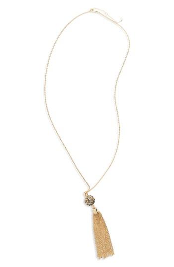 Women's Bp. Crystal & Tassel Pendant Necklace