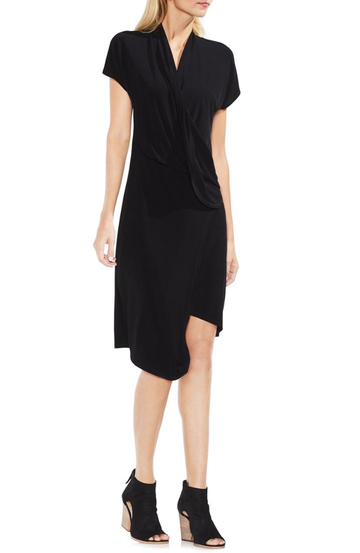 Women's Vince Camuto Cap Sleeve Drape Front Dress