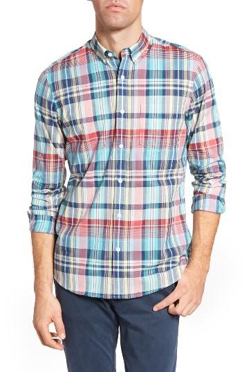 Men's Nordstrom Men's Shop Slim Fit Washed Plaid Sport Shirt
