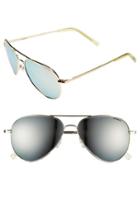 Women's Polaroid Eyewear 56mm Polarized Aviator Sunglasses - Gold/ Silver Mirror/ Polarized